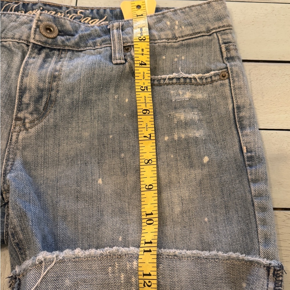 AMERICAN EAGLE | AE denim jeans Size shorts painter distressed Y2K | Sz 2 - Picture 6 of 7